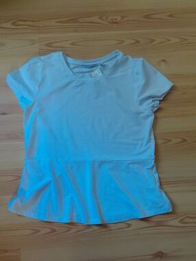 Isaac Mizrahi Live White Short-Sleeve Peplum Top